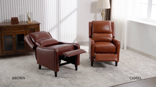 Willa Arlo Interiors Marblehead Genuine Leather Recliner & Reviews